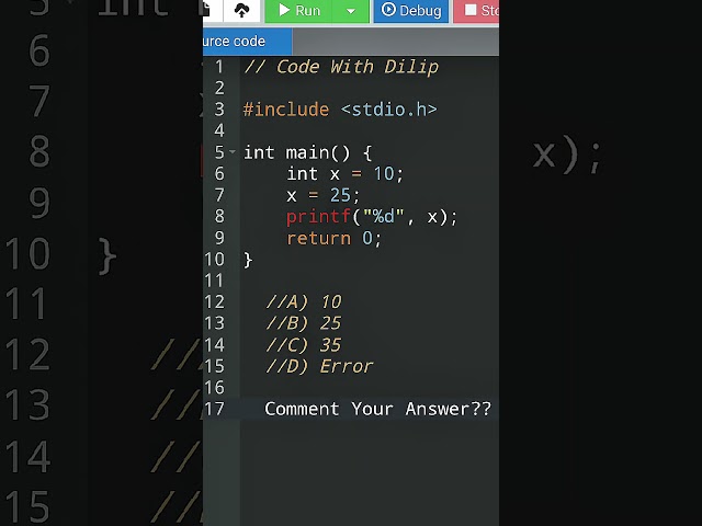 26/100 C Language Quiz | Code With Dilip #shorts #viral #coding