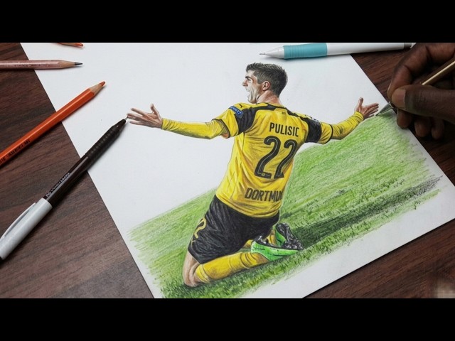 Brussia Dortmund's player drawing || Colouring process // step by step