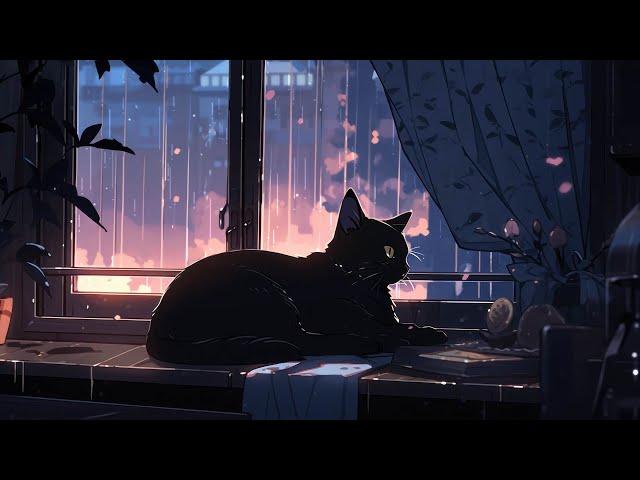 ＳＬＥＥＰＹ rainy nights 💤 Lofi cat [Chill Music ~ Lofi Beats To Chill / Relax To]