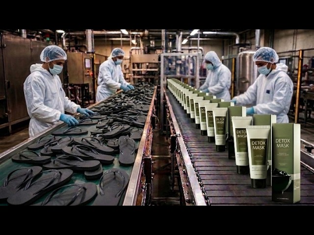 From Trash to Luxury: How Millions of Black Slippers Become Premium Face Masks! 😱