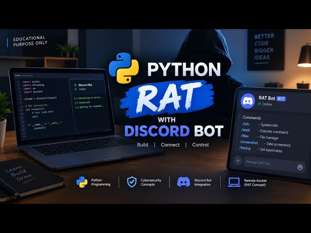 I Built a Python RAT with a Discord Bot 💀🔥 #discord #cybersecurity #programming 