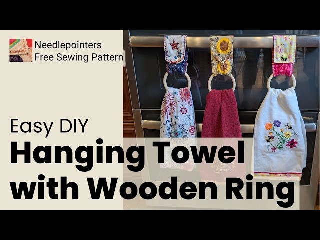 Hanging Towel with Wooden Ring with 3 Styles