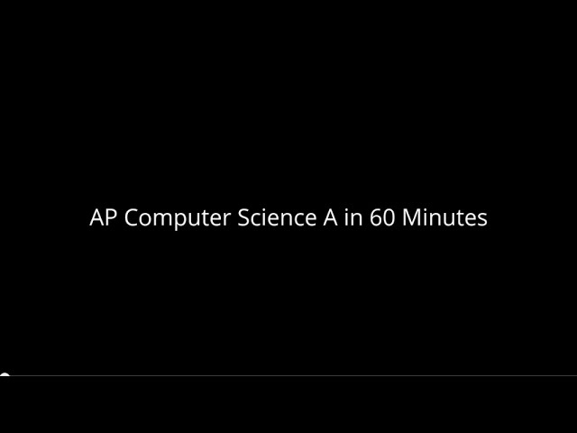 AP Computer Science in 60 Minutes (Java)