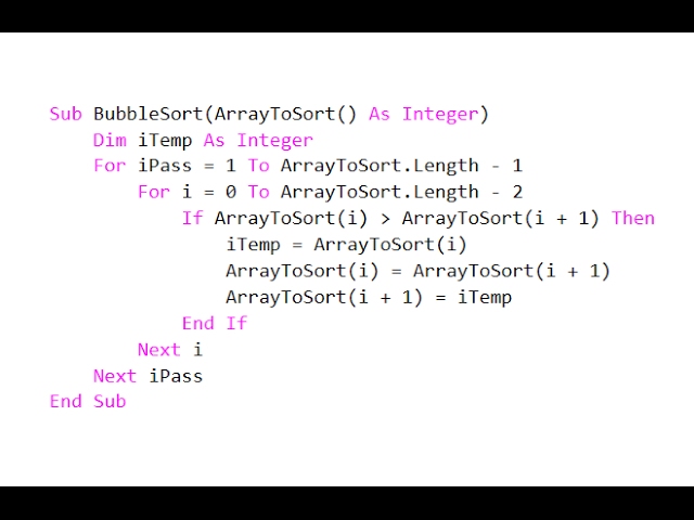 Bubble Sort 3 – VB.NET Implementation