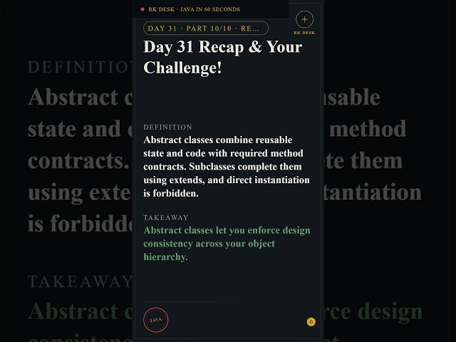 Day 31 Pt 10/10: Day 31 Recap & Your Challenge! #Shorts