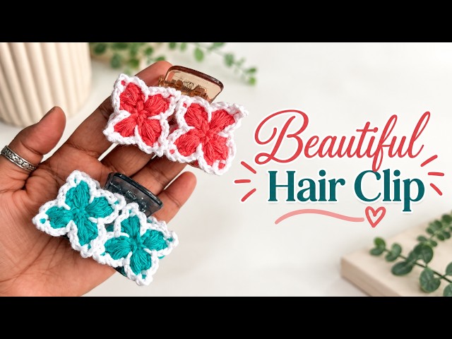 Beautiful Crochet Hair Clip 🌸 | Easy Step-by-Step Tutorial | Beginner Friendly