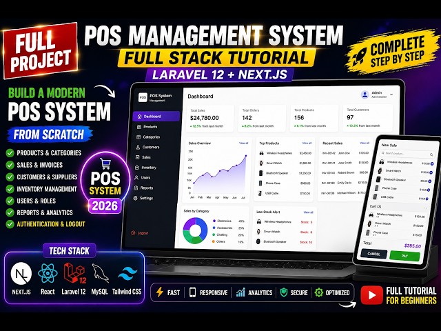 Build a Full-Stack POS Management System with Laravel 12 & Next.js | Complete Project Tutorial By AI