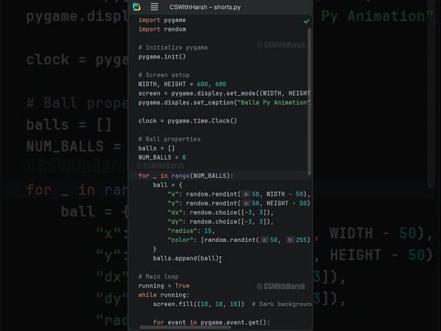 Make Relaxing Animation Using Python #cswithharsh #pythontutorial #python #shorts