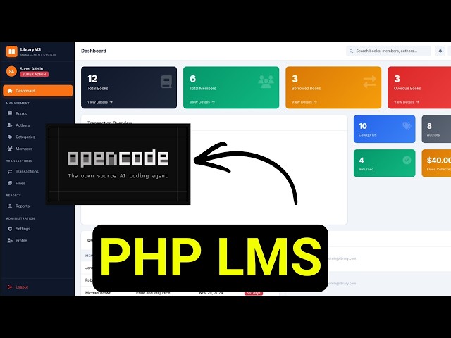 How I Built a PHP Library Management System Using OpenCode AI for Free | PHP + MySQL Project