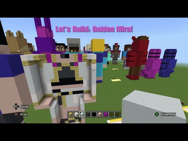 Minecraft Tutorial || How to Build Golden Mira HUNTR\X Statue (K-Pop DH) [PlayStation 4]