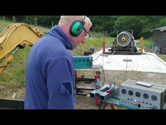 Rolls Royce aero engine jet engine run up at the WTF South Wales
