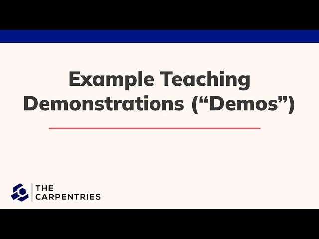 Example Teaching Demonstrations Acted Out by Trainers