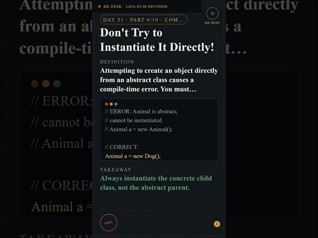Day 31 Pt 6/10: Don't Try to Instantiate It Directly! #Shorts