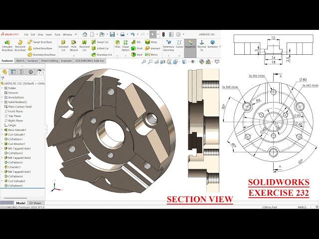 SolidWorks Tutorial for beginners Exercise 232