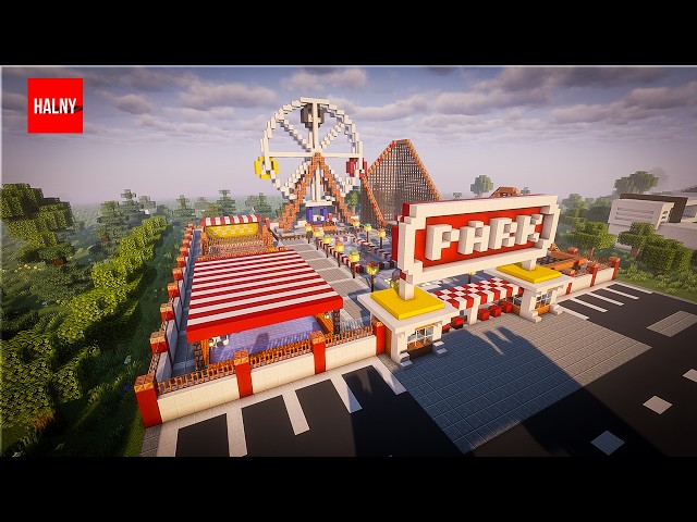 How To Build A Complete Modern Theme Park With Rides In Minecraft