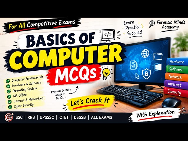 Basics of Computer MCQs | Important Questions with Explanation |  Forensic Minds Academy
