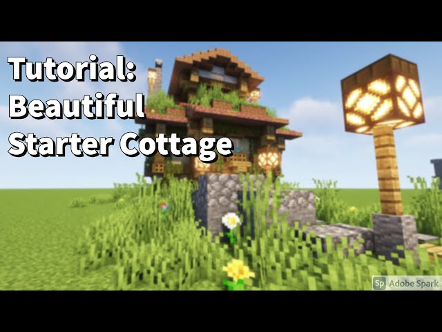 Minecraft Tutorial: BEAUTIFUL Starter Cottage + Interior/Garden