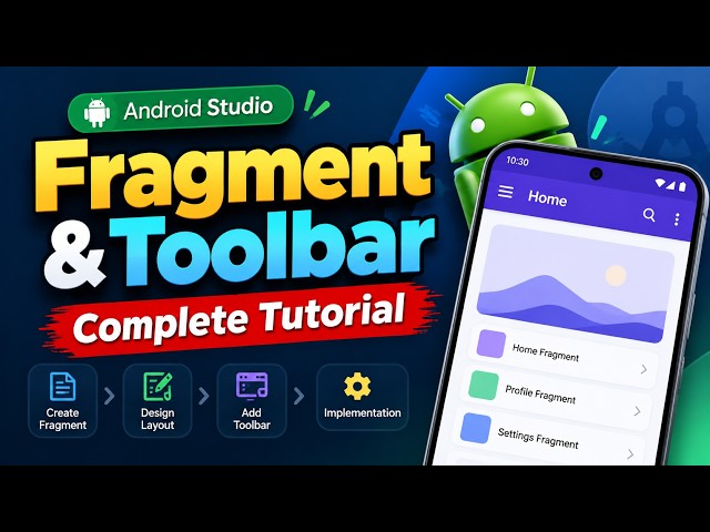 Android Fragment & Toolbar Tutorial | Create Fragment and Toolbar in Android Studio