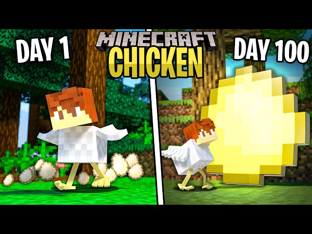 I survived 100 Days as a Chicken in Minecraft