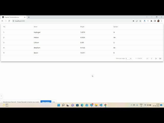 Angular 13 Angular Material Datatable Integration