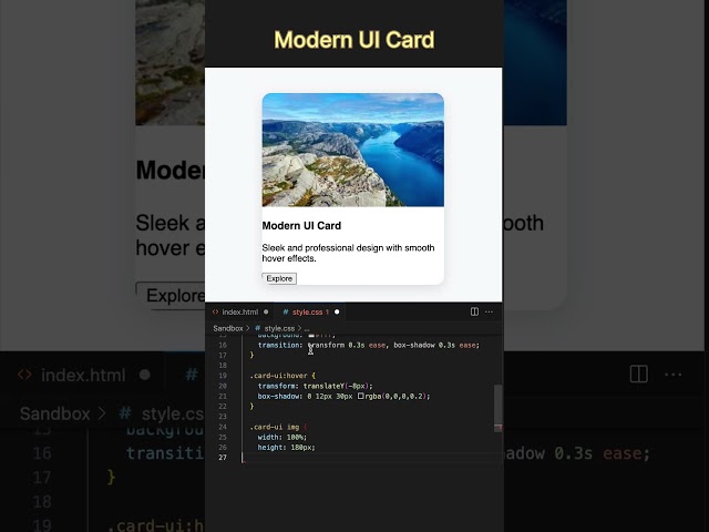 Modern UI Card  | HTML CSS