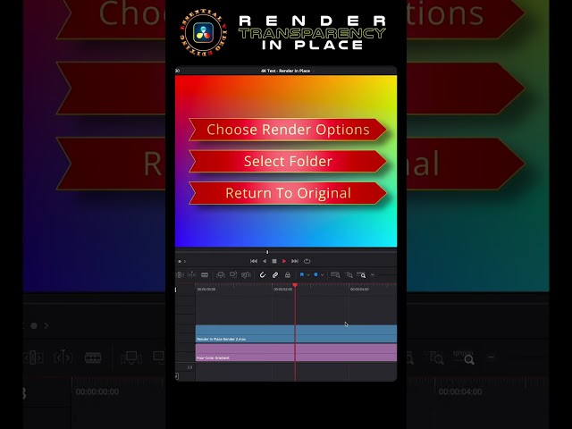 Render In Place with Transparent Alpha Channel in DaVinci Resolve