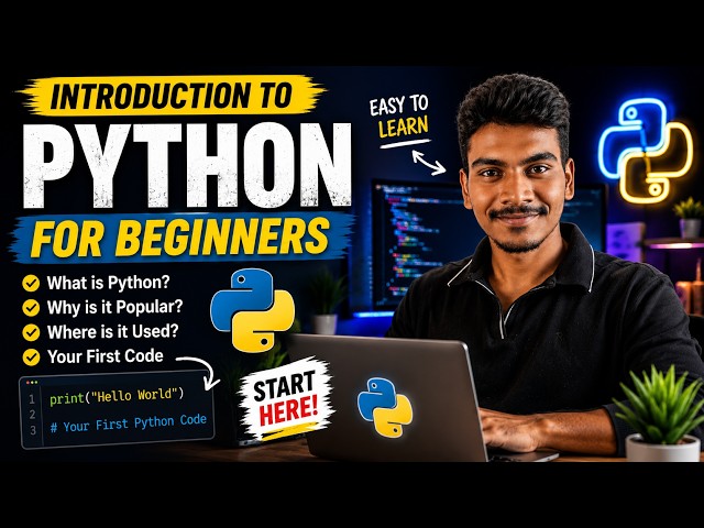 🐍 Introduction to Python for Beginners | Learn Python From Scratch