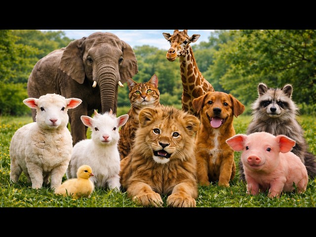 Animal sound for kids🦒🐧🐱 Cute Animal Sound Learn Wild and Farm Animals