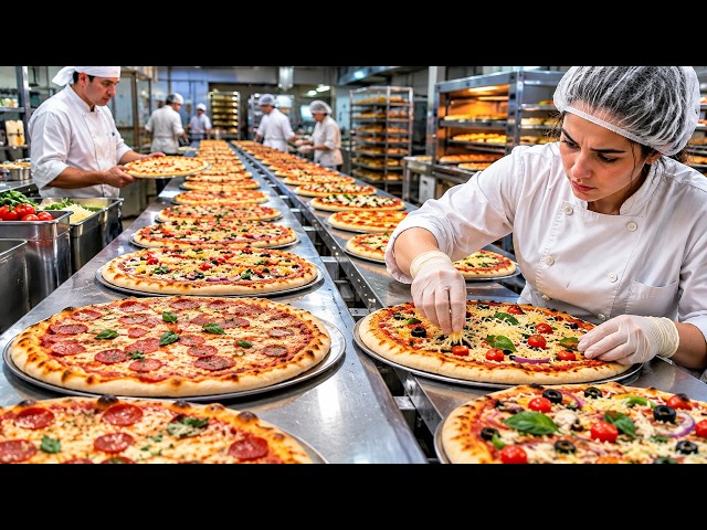 : How It's Made: Inside a MASSIVE American Pizza & Burger Factory! 🍕🍔
