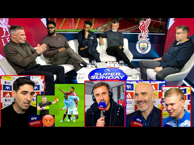 Jamie Carragher SHOCKED! 🔥 Gary Neville Reacts - Liverpool vs Man City 0-3 | RED CARD! Reactions
