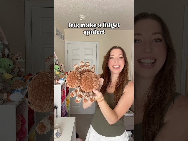 let’s make a no-sew fidget spider! 🕷️ #crochet #fidget