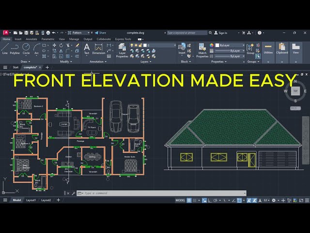 AutoCAD Front Elevation Tutorial | Step-by-Step House Design for Beginners