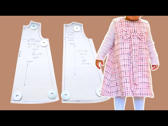 How to Sew a Kids A-Line Dress | Pattern Drafting + Sewing Tutorial