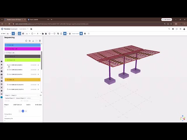 Sequence Planner Inside Trimble Connect