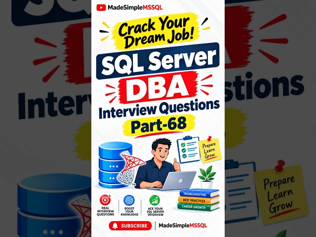 SQL Server Interview Questions | #learnsql #databaseconcepts #sql #coding |  @MadeSimpleMSSQL ​