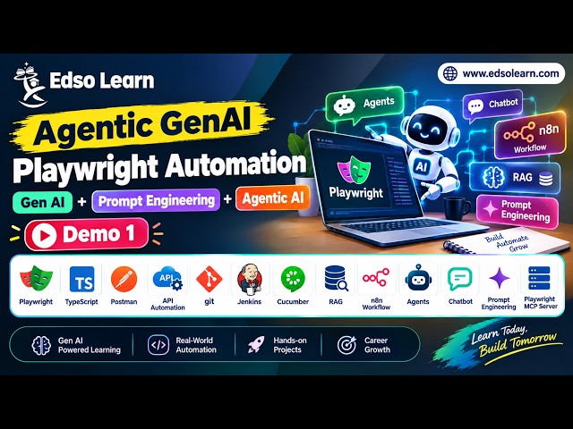 Demo 1 | Agentic GenAI Playwright Automation | Prompt | n8n | RAG | Playwright MCP | Copilot | Edso