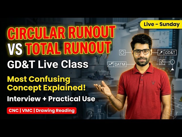 Runout vs Total Runout Explained Practically 🔥 | CNC & GD&T Full Concept by #manishswami
