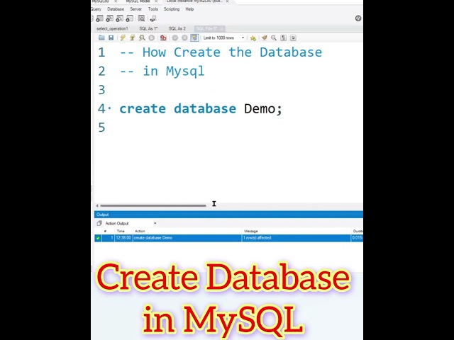 Create Your First Database in MySQL 🚀 | CREATE DATABASE & USE or Active it #Short