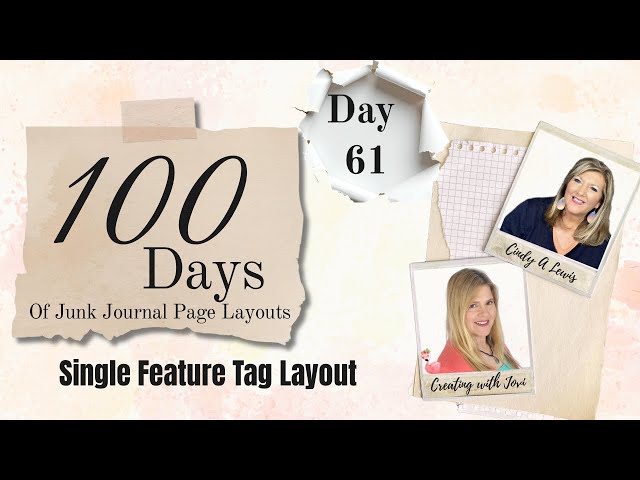 Day 61 of 100 Days of Junk Journal Page Layouts  | Single Feature Tag Layout