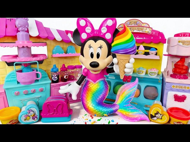 Minnie Mouse 2026🎀 Set Unboxing del maquillaje arcoíris vs cocina de helados arcoíris de Minnie