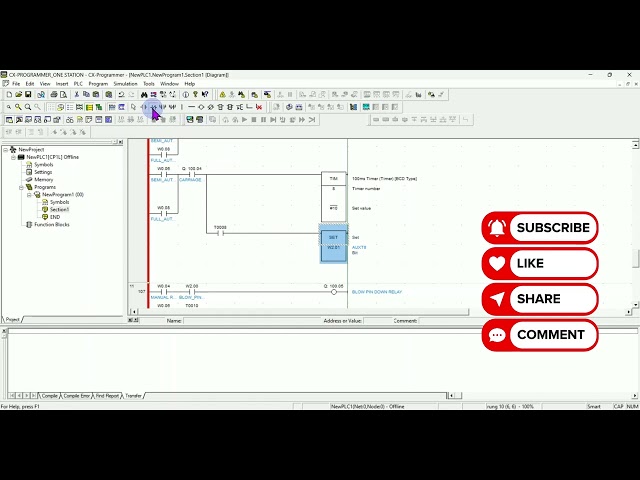 OMRAN PLC CX-PROGRAMMER [ ONE STATION BLOW MOULDING MACHINE PART-4 ] PROGRAMMING