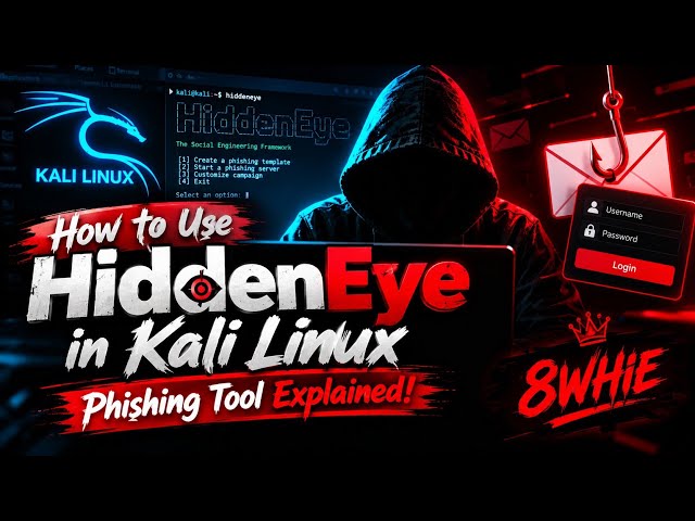 🔥 How to Use HiddenEye in Kali Linux | Phishing Tool Explained! | 8WHIE 