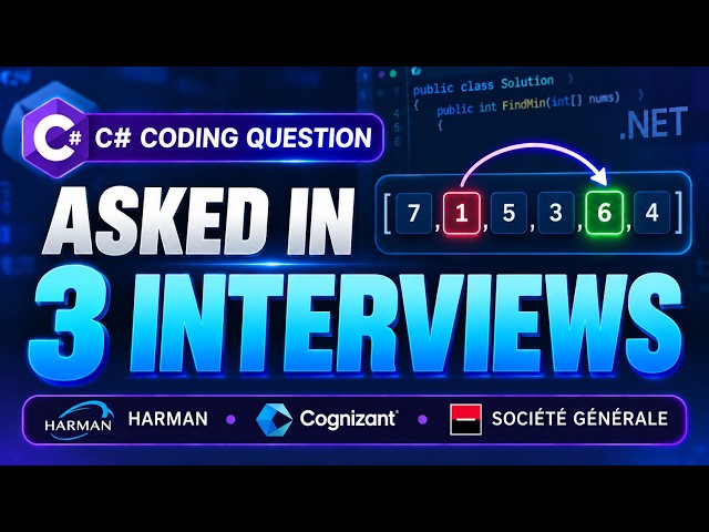 C# .NET Interview Question: Best Time to Buy & Sell Stock in C# | Asked in 3 Interviews