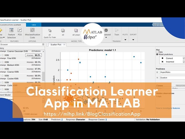Classification Learner App | @MATLAB Helper ® Blog