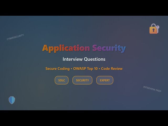 Application Security Interview Questions - OWASP Top 10, SDLC & Secure Coding Guide
