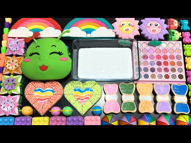 RELAXING WITH COLORFUL VS RAINBOW SLIME ! Mixing MAKEUP, CLAY & Glitter into GLOSSY Slime !!!