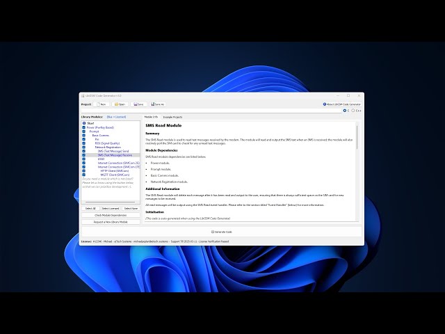 LibGSM Generate SMS Receive Code - GSM Library