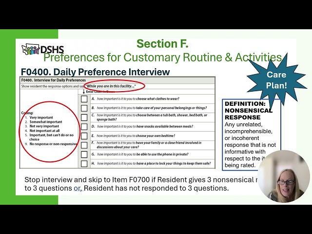 MDS 3.0 Fundamentals: Section F for SNF Providers