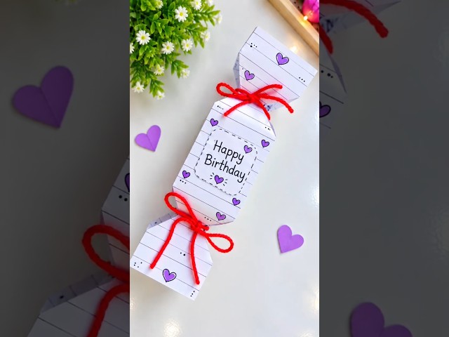 DIY Birthday Gift Wrapper 🎁 | Easy Paper Craft Idea 💜 #Shorts