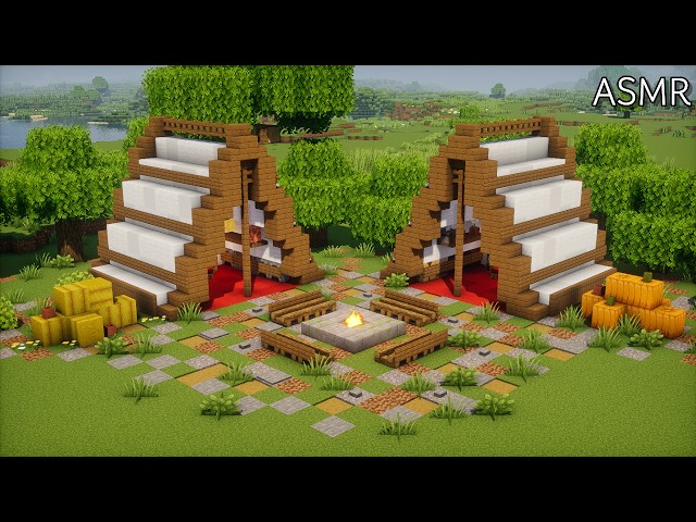 Minecraft: How To Build a Cozy Campsite🏕️ | Easy Relaxing Tutorial🛠️]